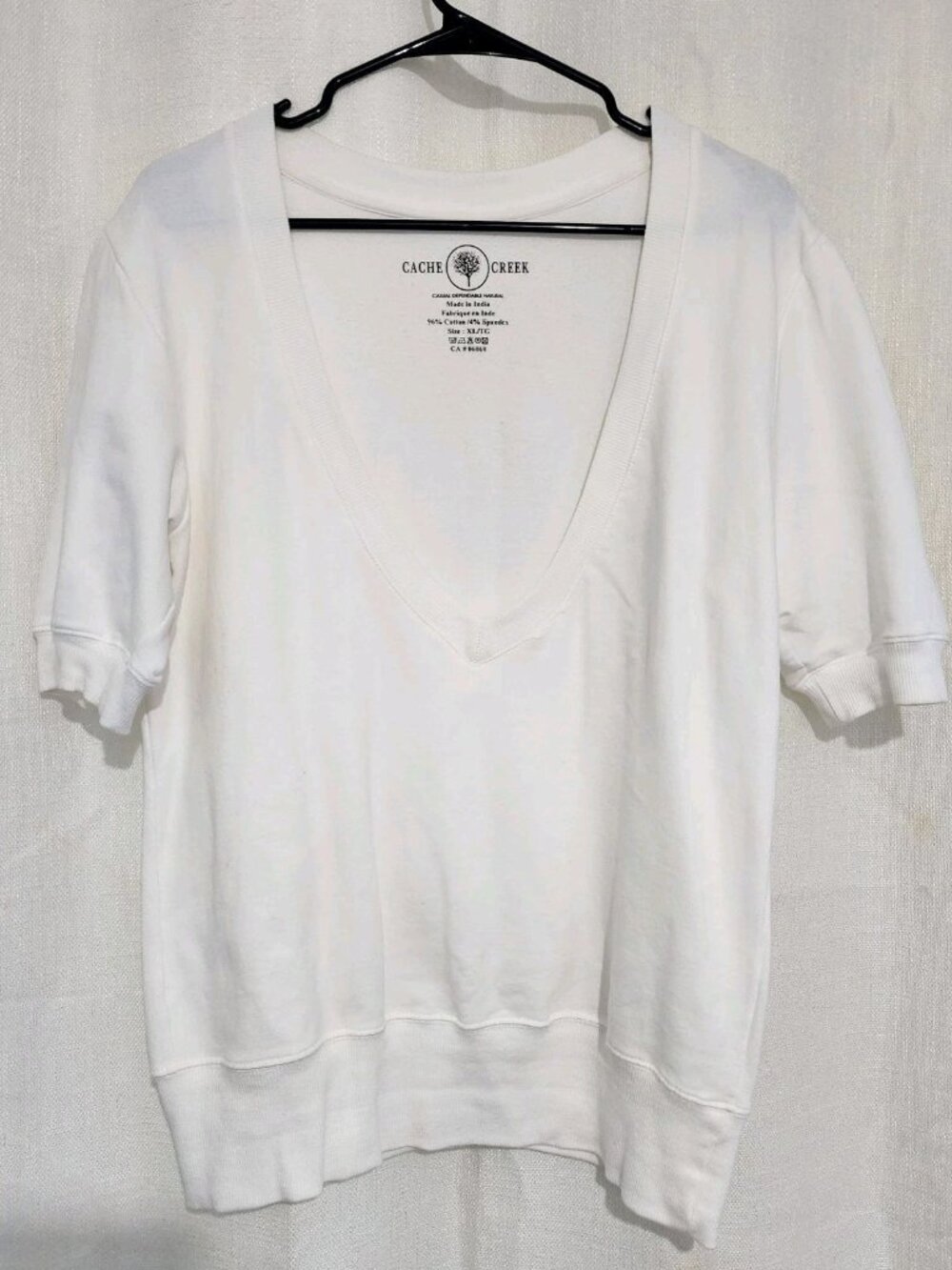 Cache Creek Women's Blouse Short Sleeve Pullover White Size XL